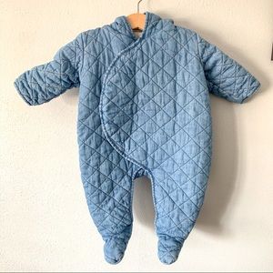 GAP Baby Quilted Chambray Bear One-Piece